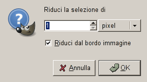 La finestra di dialogo «Riduci la selezione»