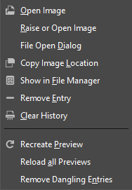 Document History Context Menu