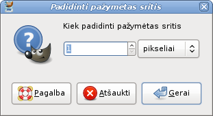 Dialogo langas „Padidinti pažymėtą sritį“