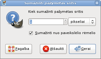 Dialogas „Sumažinti pažymėtą sritį“