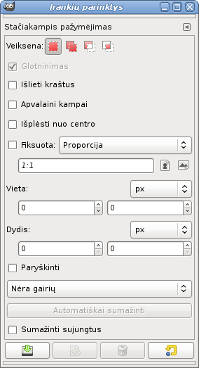 Tool Options for the Rectangle Select tool