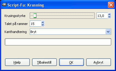 Innstillingane for filteret «Krusning»