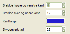 Innstillingane for filteret «legg til ramme»