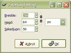 Innstillingane for «Palettutglatting»