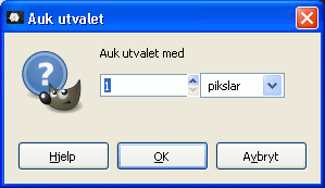 Dialogvindauget for «Auk utvalet»