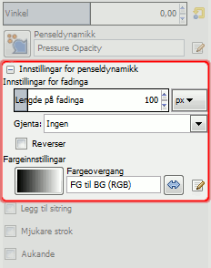 Innstillingar for penseldynamikk