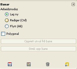 Innstillingane for «baneverktøyet»