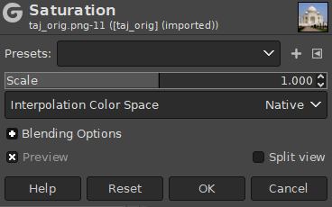 Saturation Options