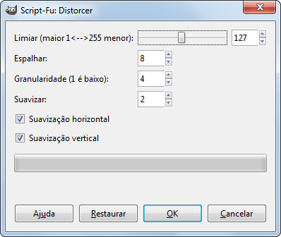 A caixa de diálogo de “Distorcer”