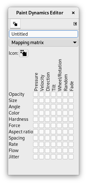 Paint Dynamics Editor dialog