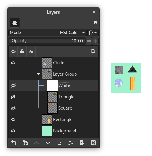 Layer Mode in or out Layer Group