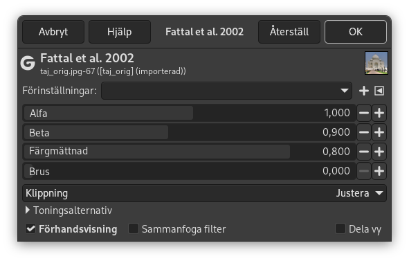 Filterdialogen för ”Fattal et al. 2002”