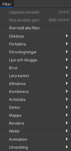 ”Filter”-menyn