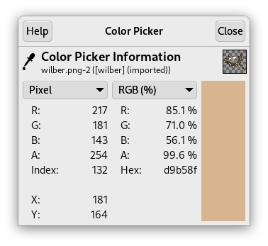 Color Picker Information Window