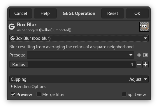 “Operation Settings” example