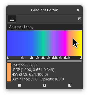 The gradient editor