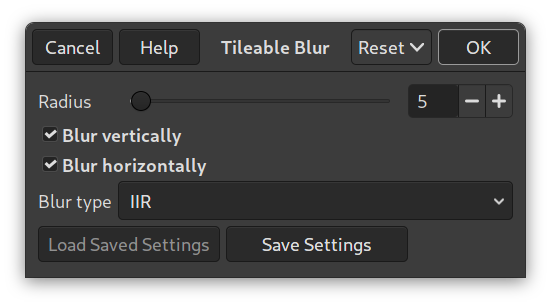 “Tileable Blur” filter options