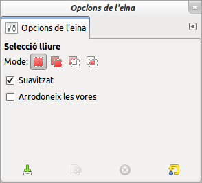 Diàleg d'opcions de l'eina