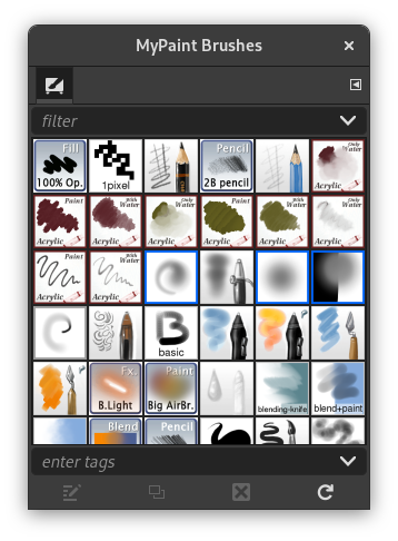 Dialogen MyPaint-pensler