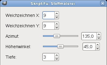 Eigenschaften für das Filter „Stoffmalerei“