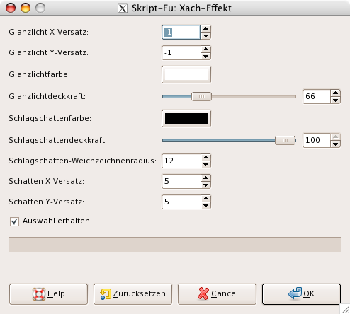 Eigenschaften des Filters »Xach-Effekt«