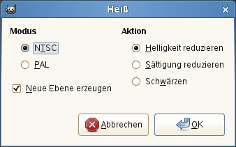 Eigenschaften für das Kommando „Heiß“