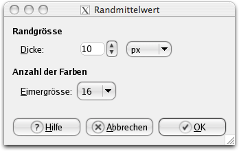 Options of the „Border Average“ filter