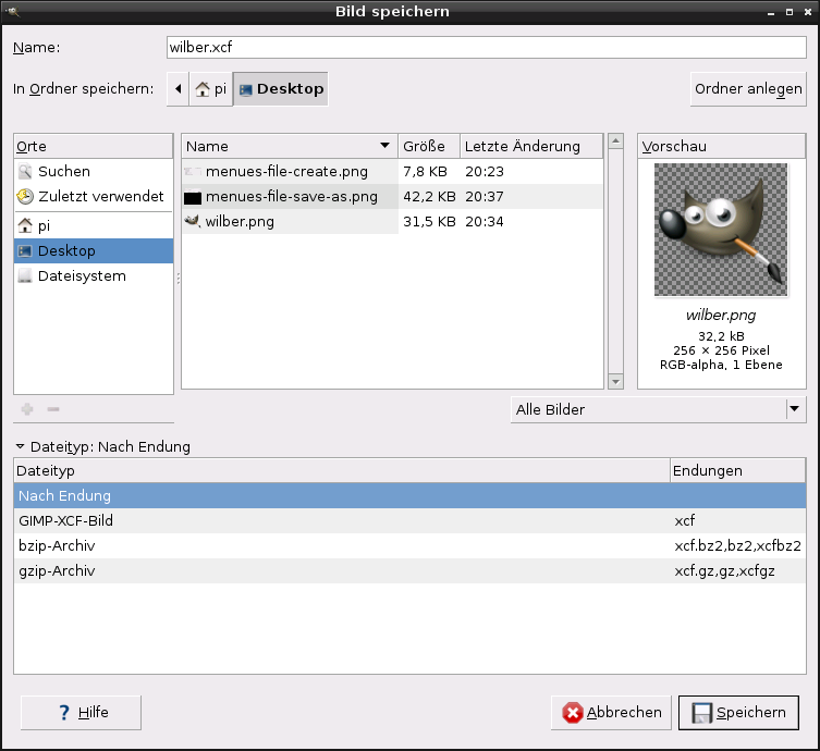 Der Dialog »Bild speichern«