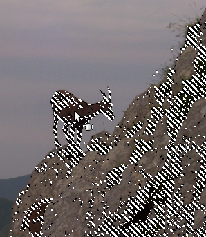 Auswahl nach Farbe: Die ausgewählten Pixel sind nicht zusammenhängend