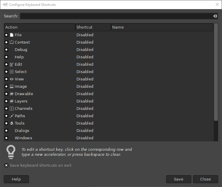 Ο διάλογος συντομεύσεων πληκτρολογίου