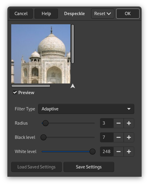 Επιλογές φίλτρου «Αποκηλίδωση»