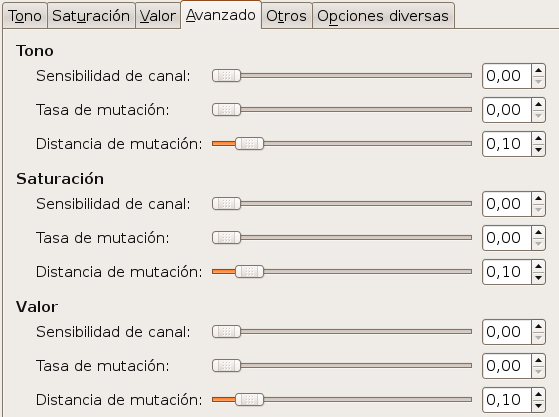 Pestaña «Avanzado»