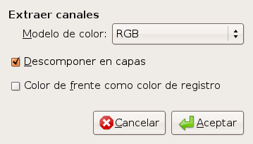 Opciones del comando “Descomponer”