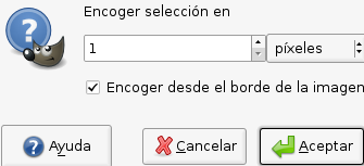 El diálogo “Encoger selección”