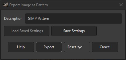The Pattern Export dialog