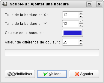 Options du filtre « Ajouter une bordure »