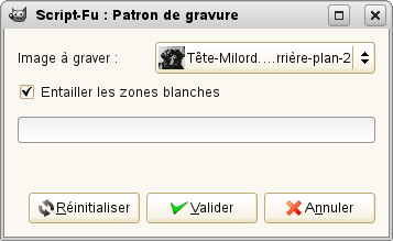 Options du filtre « Patron de gravure »
