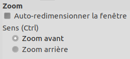 La fenêtre de dialogue Options de l’outil