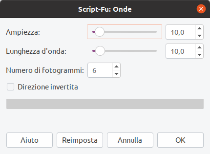 Opzioni di «Onde»