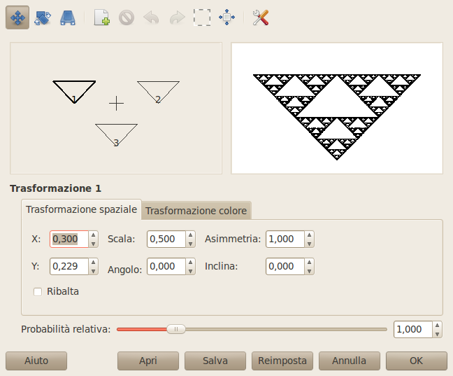 Opzioni del filtro «Frattale IFS»