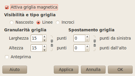 Opzioni griglia