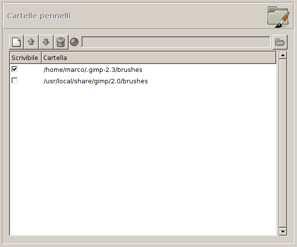 Preferenze cartelle pennelli