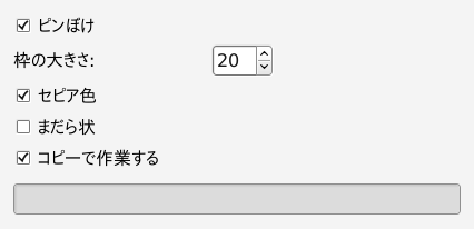 「古い写真」のオプション