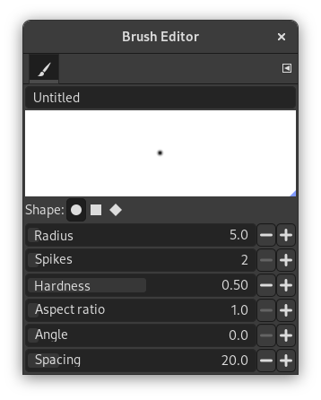 The Brushes Editor dialog
