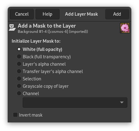 Add mask dialog
