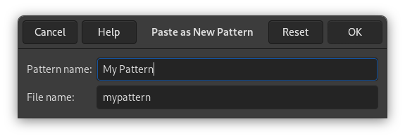 The New Patterndialog