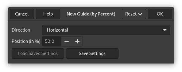 The New Guide (by Percent) Dialog