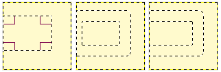 Select border with and without Selected areas continue outside the image