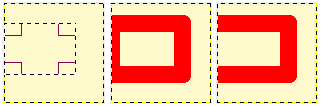 Select border with and without Selected areas continue outside the image