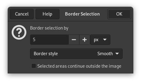 The Border dialog window